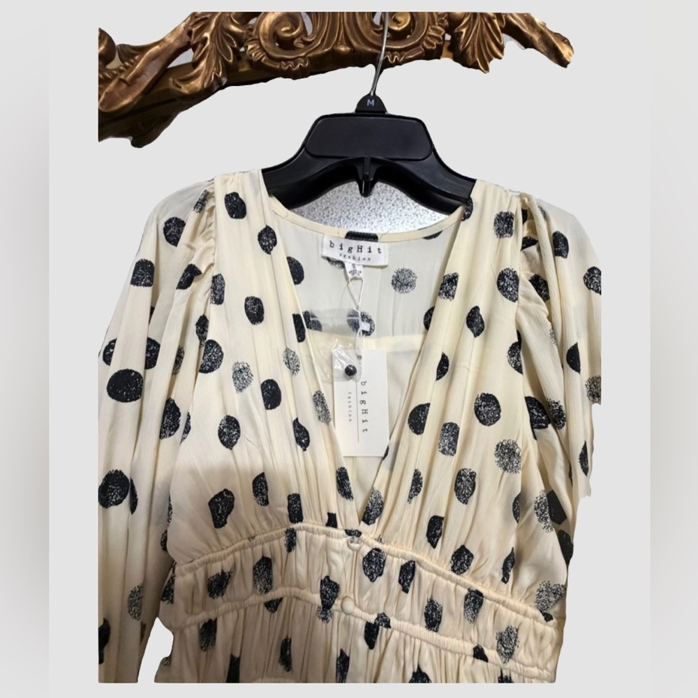 Black & Cream Polka Dot Dress - Picture 5 of 8
